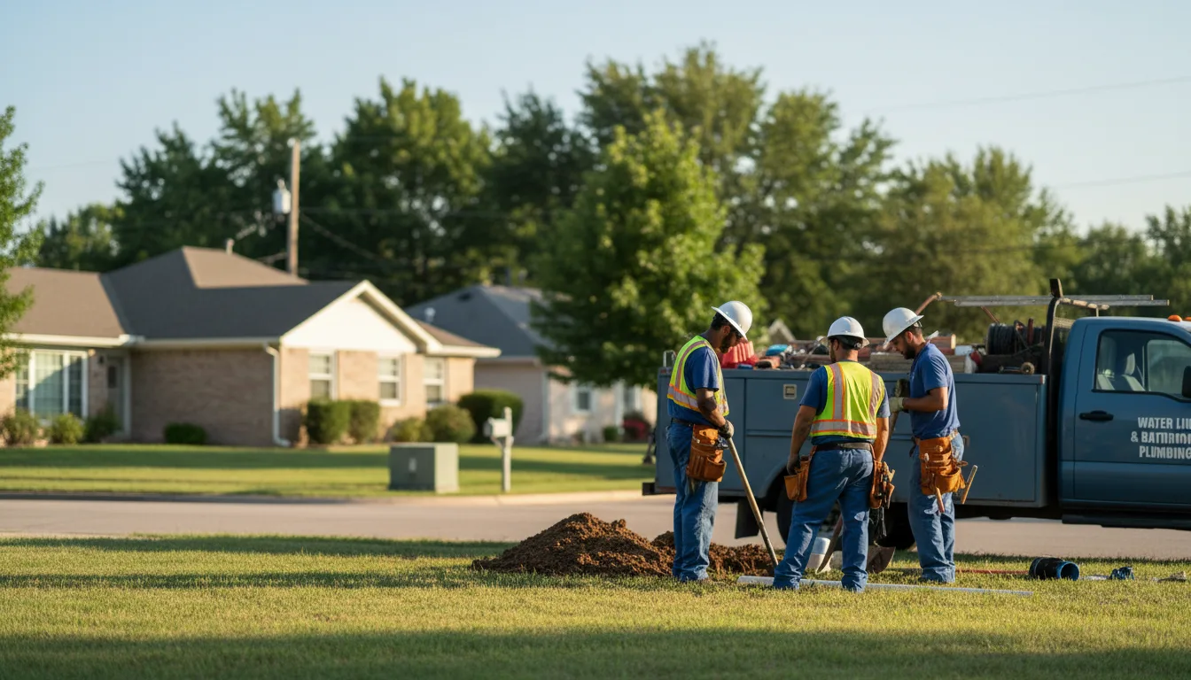 Residential water line and bathroom plumbing service in Atkins, IA